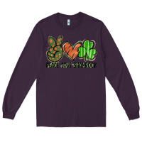 Plum peace love shamrock Long Sleeve Tee - FaDigitalArtStudio