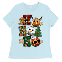 Baby Blue ho ho ho christmas Ladies Tee - CowGirlArtShop