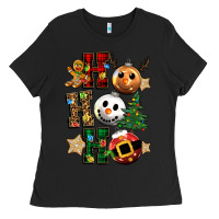 Black ho ho ho christmas Ladies Tee - CowGirlArtShop