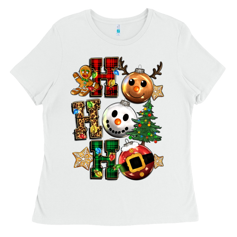 Ho Ho Ho Christmas Ladies Tee by CowGirlArtShop | Teevron
