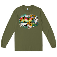 Army Green Massachusetts State Map Long Sleeve Tee - RanaPortraitStore