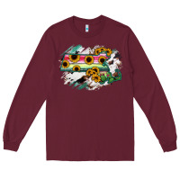 Burgundy Massachusetts State Map Long Sleeve Tee - RanaPortraitStore