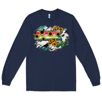 Navy Massachusetts State Map Long Sleeve Tee - RanaPortraitStore