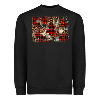 Black christmas leopard cowhide background Heavyweight Sweatshirt - BarkalooDesign