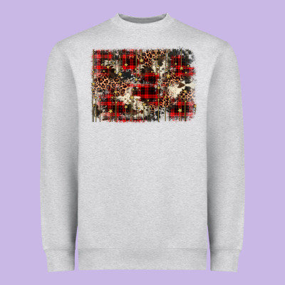 Christmas Leopard Cowhide Background Heavyweight Sweatshirt Designed By Barkaloodesign