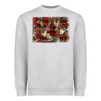 Heather Grey christmas leopard cowhide background Heavyweight Sweatshirt - BarkalooDesign