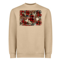 Mushroom christmas leopard cowhide background Heavyweight Sweatshirt - BarkalooDesign