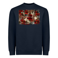 Navy christmas leopard cowhide background Heavyweight Sweatshirt - BarkalooDesign