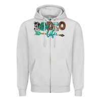 Dove Grey rodeo life with gemstone Zipper Hoodie - AdoDesignShop