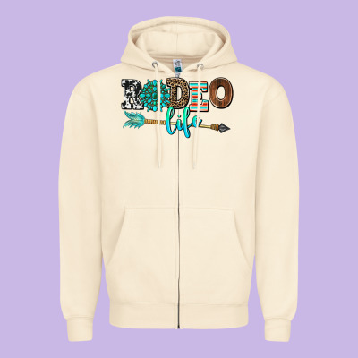Rodeo Life With Gemstone Zipper Hoodie Designed By Adodesignshop