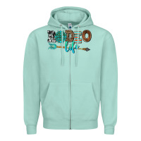 Seafoam rodeo life with gemstone Zipper Hoodie - AdoDesignShop