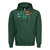 Sports Green rodeo life with gemstone Zipper Hoodie - AdoDesignShop