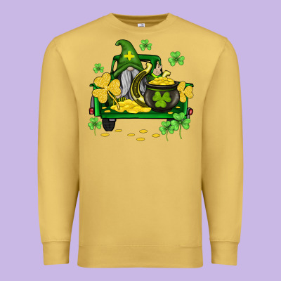 St Patricks Truck And Gnome Premium Sweatshirt Designed By Adodesignshop