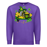 Purple st patricks truck and gnome Premium Sweatshirt - AdoDesignShop