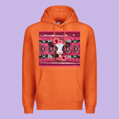 Pink Gemstone Baby Calf Western Valentines Day Premium Hoodie Designed By Jasminsmagicworld