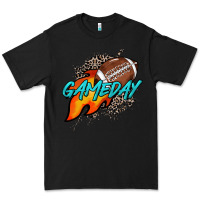Black Game day leopard fire and ball Premium Tee - HowdyJamesFarm