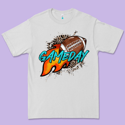 Game Day Leopard Fire And Ball Premium Tee Designed By Howdyjamesfarm