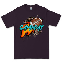 Plum Game day leopard fire and ball Premium Tee - HowdyJamesFarm