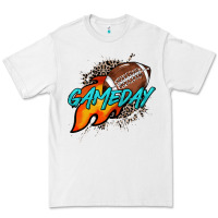 White Game day leopard fire and ball Premium Tee - HowdyJamesFarm
