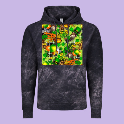 St. Patrick's Donkey With Shamrock Seamless Vintage Hoodie Designed By Fadigitalartstudio