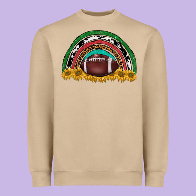 Merry Christmas Sunflower Rainbow Heavyweight Sweatshirt Designed By Barkaloodesign