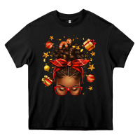 Black christmas afro messy bun Heavy Core Tee - texasbilliewilder