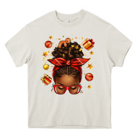 Cream christmas afro messy bun Heavy Core Tee - texasbilliewilder