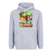 Heather Grey margarita and taco Heavyweight Hoodie - AdoDesignShop