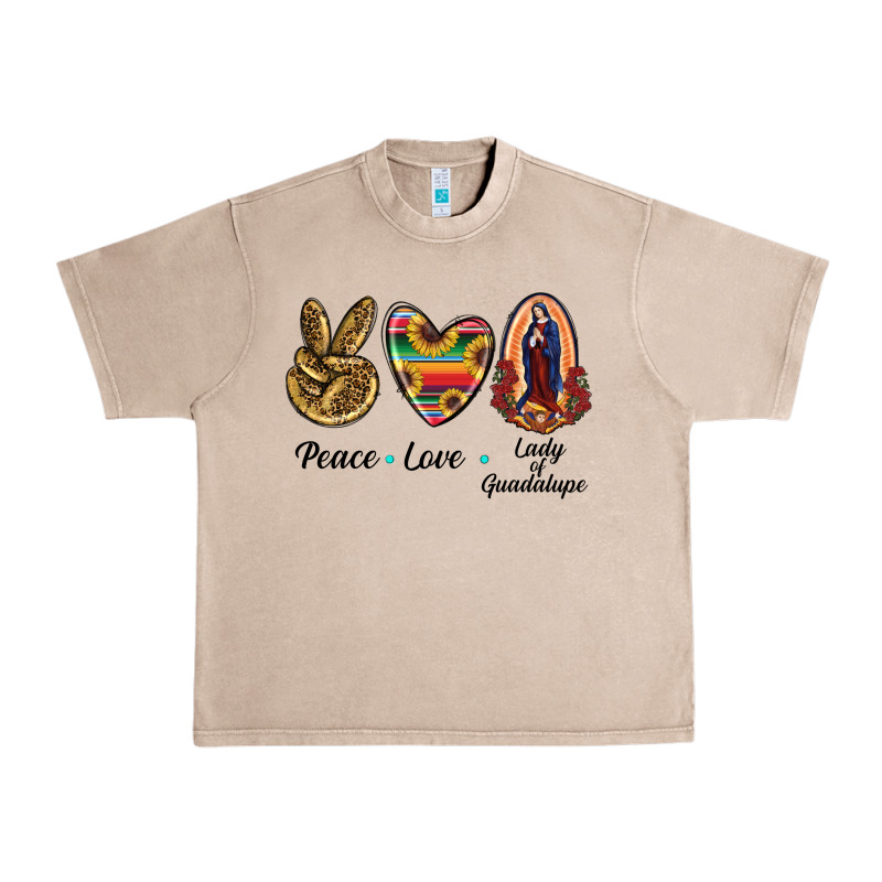 Peace Love Lady Of Guadalupe Urban Heavy Tee by RanaPortraitStore | Teevron