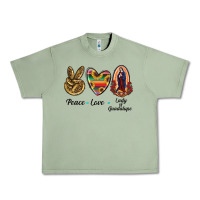 Oil Green Peace Love Lady Of Guadalupe Urban Heavy Tee - RanaPortraitStore