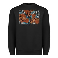 Black leopard cowhide background Heavyweight Sweatshirt - BarkalooDesign