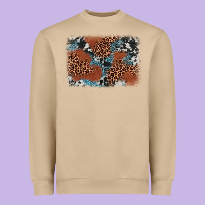 Leopard Cowhide Background Heavyweight Sweatshirt Designed By Barkaloodesign