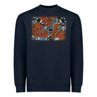Navy leopard cowhide background Heavyweight Sweatshirt - BarkalooDesign