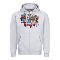 Red Whıte Boujee Zipper Hoodie | Teevron
