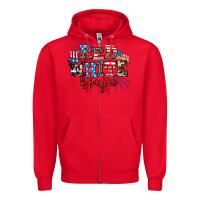 Red Red whıte boujee Zipper Hoodie - AdoDesignShop