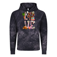 Cloud Black Tie dye easter love dog paw Vintage Hoodie - BundleAndBundleShop
