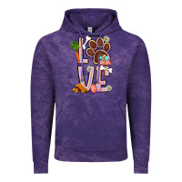Cloud Purple Tie dye easter love dog paw Vintage Hoodie - BundleAndBundleShop