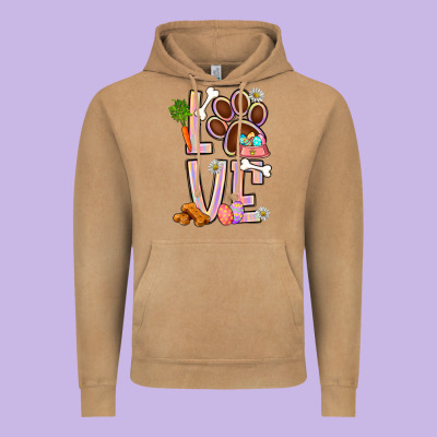 Tie Dye Easter Love Dog Paw Vintage Hoodie Designed By Bundleandbundleshop