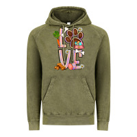 Vintage Olive Tie dye easter love dog paw Vintage Hoodie - BundleAndBundleShop
