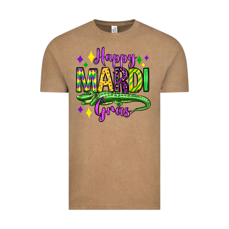 Happy Mardi Gras Alligator Olivia Vintage Tee by OliviaCreatesArt | Teevron