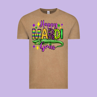 Happy Mardi Gras Alligator Olivia Vintage Tee Designed By Oliviacreatesart