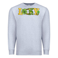 Heather Grey lucky horseshoe and four leaf clover Premium Sweatshirt - AdoDesignShop