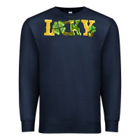 Navy lucky horseshoe and four leaf clover Premium Sweatshirt - AdoDesignShop