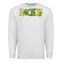 Oatmeal Heather lucky horseshoe and four leaf clover Premium Sweatshirt - AdoDesignShop