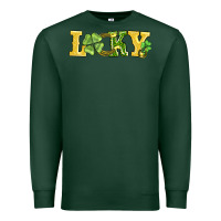 Sports Green lucky horseshoe and four leaf clover Premium Sweatshirt - AdoDesignShop