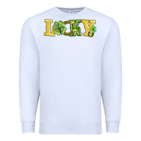 White lucky horseshoe and four leaf clover Premium Sweatshirt - AdoDesignShop