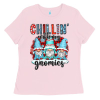 Bubblegum Pink chillin with my gnomies Ladies Tee - CowGirlArtShop