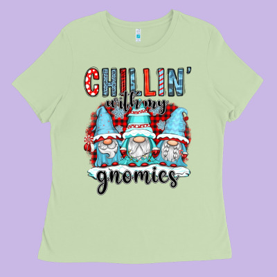 Chillin With My Gnomies Ladies Tee Designed By Cowgirlartshop