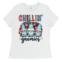White chillin with my gnomies Ladies Tee - CowGirlArtShop