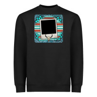 Black gemstone turquoise serape custom photo frame coaster Heavyweight Sweatshirt - BarkalooDesign
